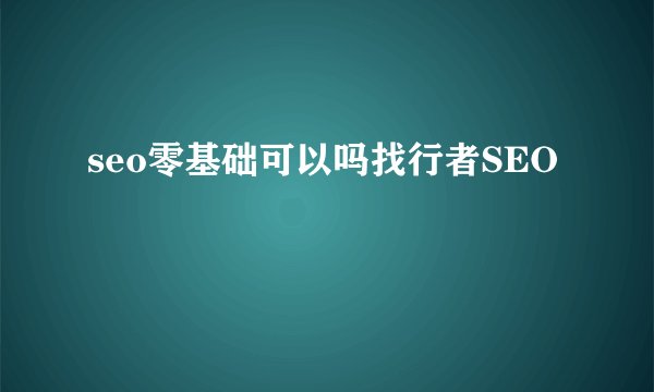 seo零基础可以吗找行者SEO
