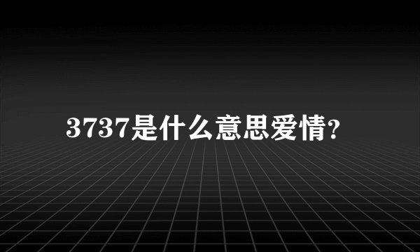 3737是什么意思爱情？