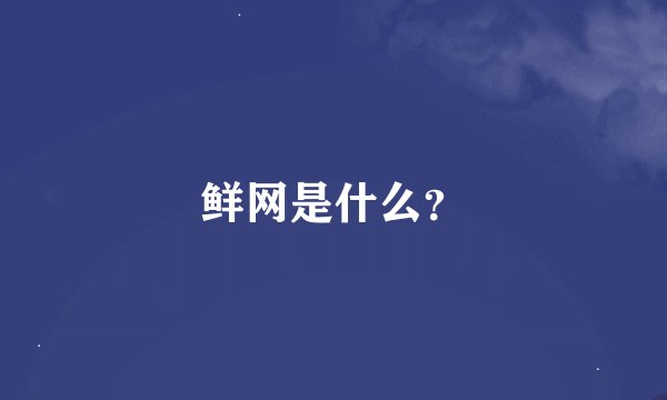鲜网是什么？