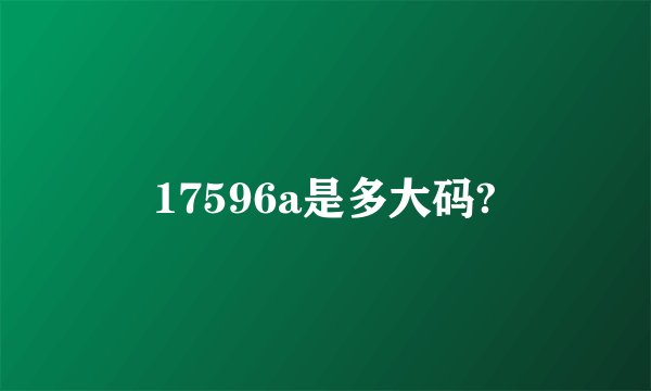 17596a是多大码?