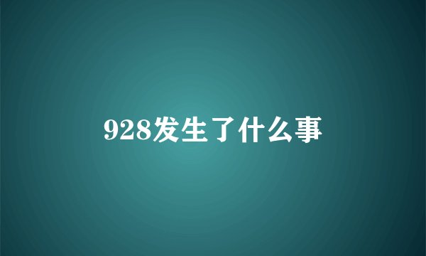 928发生了什么事