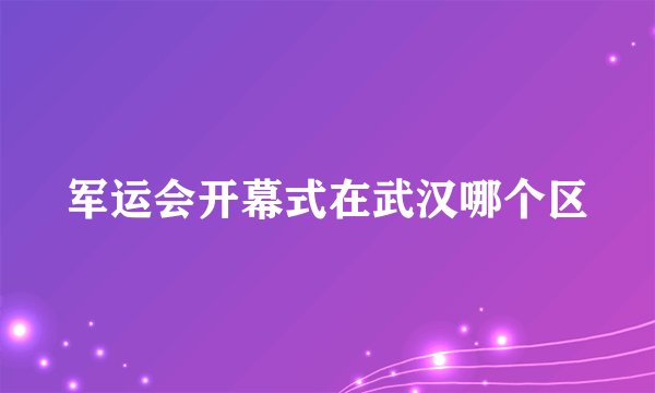 军运会开幕式在武汉哪个区