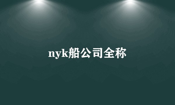 nyk船公司全称