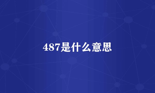 487是什么意思