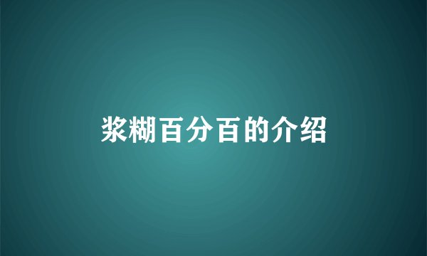 浆糊百分百的介绍
