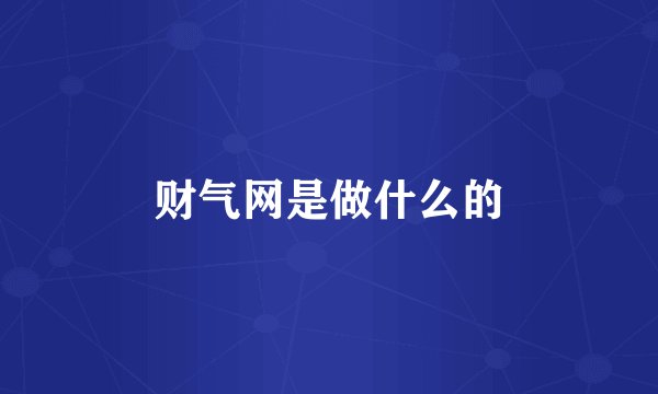 财气网是做什么的