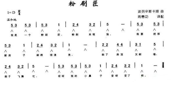 《粉刷匠》曲谱。