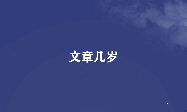 文章几岁