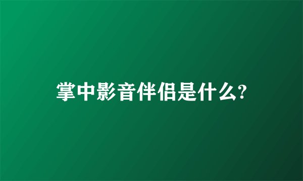 掌中影音伴侣是什么?