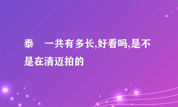 泰囧一共有多长,好看吗,是不是在清迈拍的
