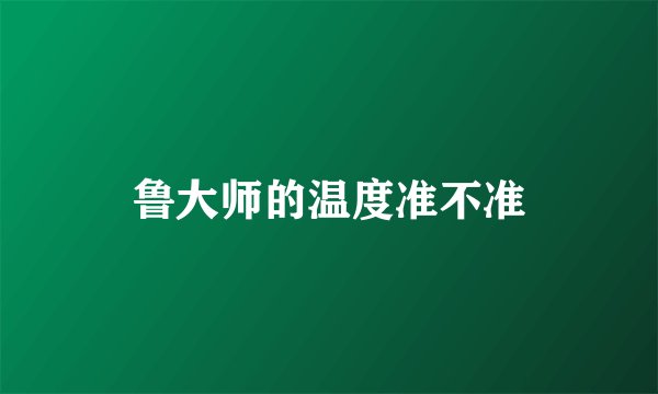 鲁大师的温度准不准