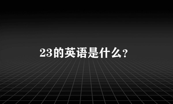 23的英语是什么？