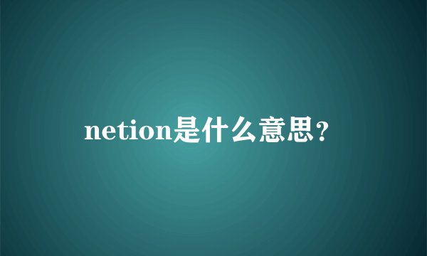 netion是什么意思？