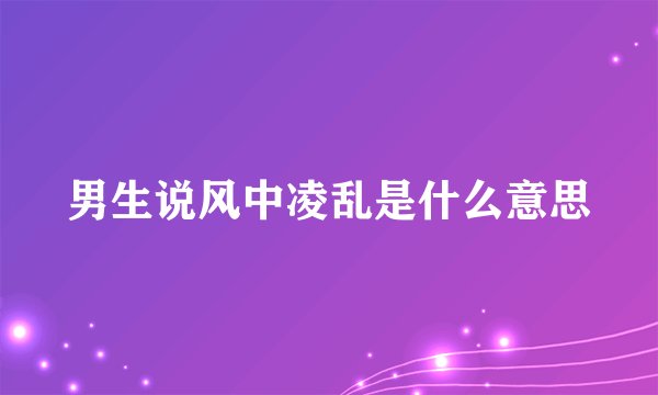 男生说风中凌乱是什么意思