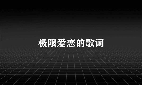 极限爱恋的歌词