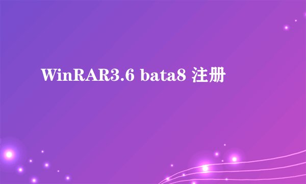 WinRAR3.6 bata8 注册