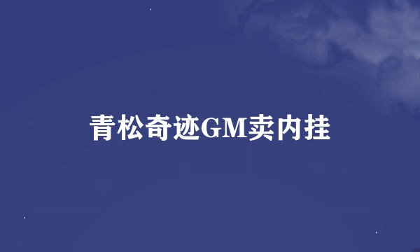 青松奇迹GM卖内挂