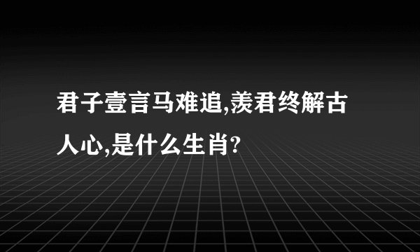 君子壹言马难追,羡君终解古人心,是什么生肖?