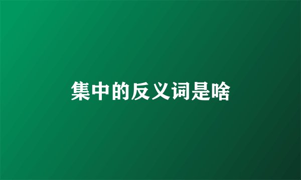 集中的反义词是啥