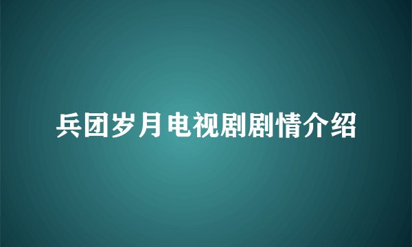 兵团岁月电视剧剧情介绍