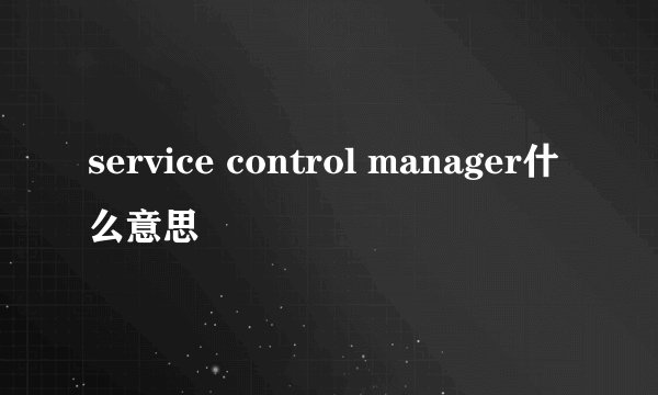 service control manager什么意思