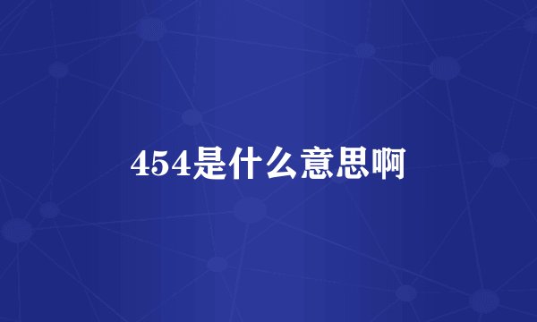 454是什么意思啊