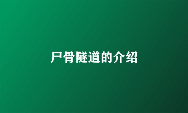 尸骨隧道的介绍