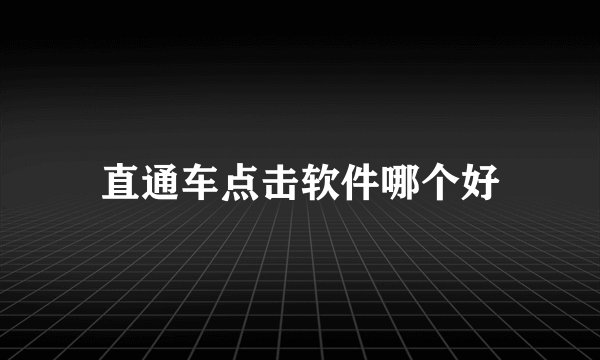 直通车点击软件哪个好