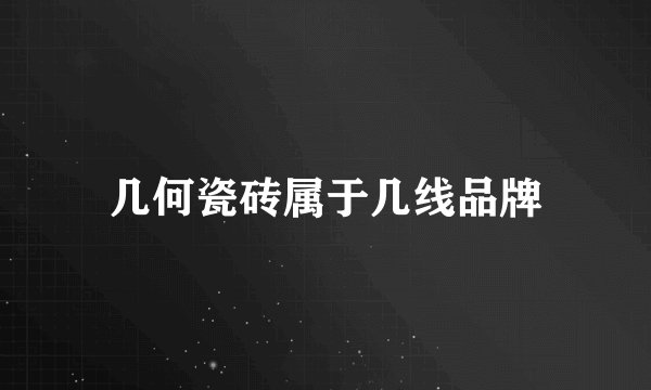 几何瓷砖属于几线品牌