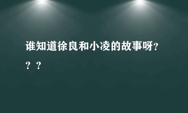 谁知道徐良和小凌的故事呀？？？