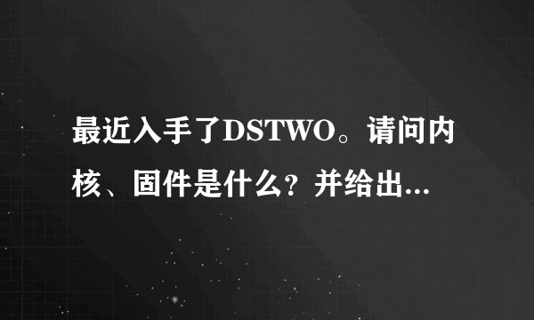 最近入手了DSTWO。请问内核、固件是什么？并给出下载链接和做法。我的机子是ndsl。谢谢