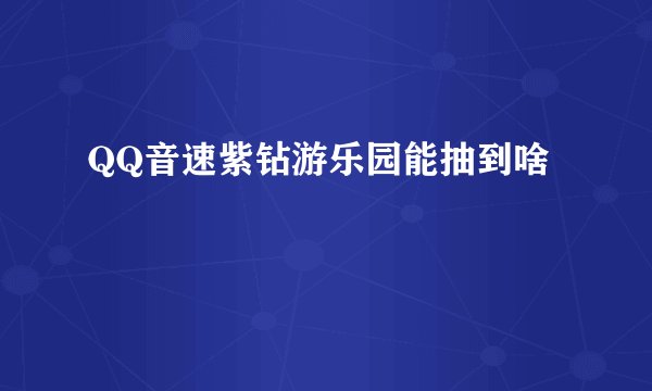 QQ音速紫钻游乐园能抽到啥