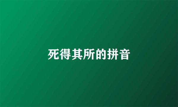 死得其所的拼音