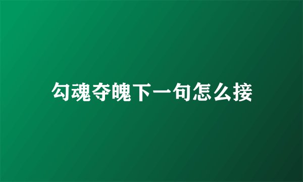 勾魂夺魄下一句怎么接