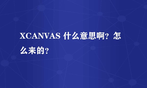 XCANVAS 什么意思啊？怎么来的？