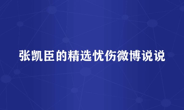 张凯臣的精选忧伤微博说说