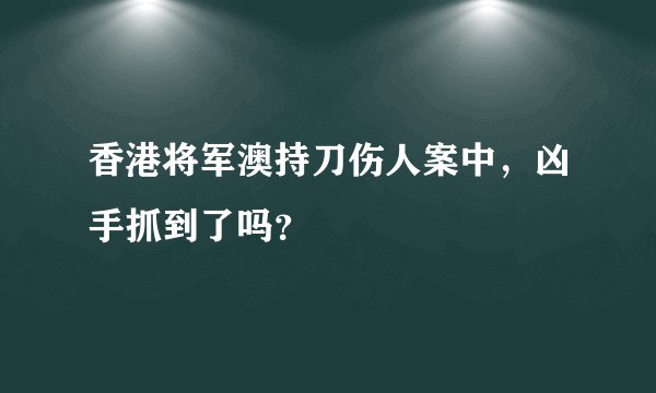 香港将军澳持刀伤人案中，凶手抓到了吗？