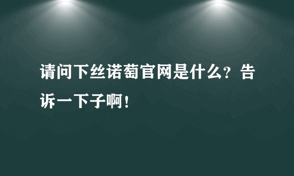 请问下丝诺萄官网是什么？告诉一下子啊！