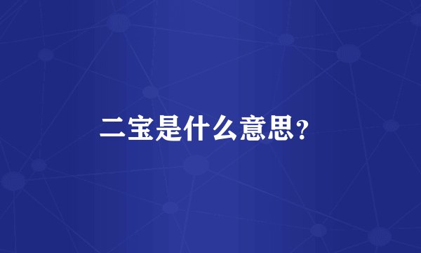二宝是什么意思？