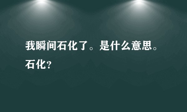 我瞬间石化了。是什么意思。石化？