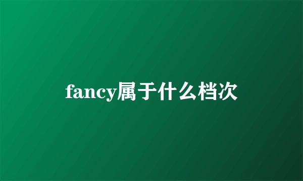 fancy属于什么档次
