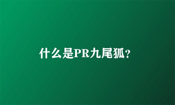 什么是PR九尾狐?