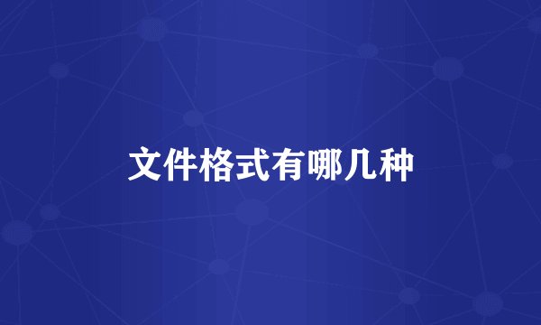 文件格式有哪几种