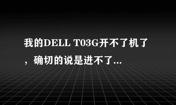 我的DELL T03G开不了机了，确切的说是进不了系统了，机器有反应的，就是系统进不去了！求解！