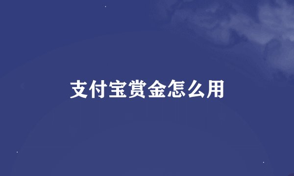 支付宝赏金怎么用
