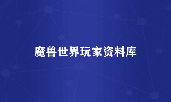 魔兽世界玩家资料库