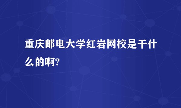重庆邮电大学红岩网校是干什么的啊?