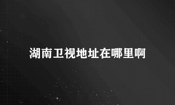 湖南卫视地址在哪里啊