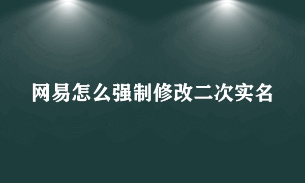 网易怎么强制修改二次实名