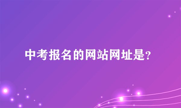 中考报名的网站网址是？